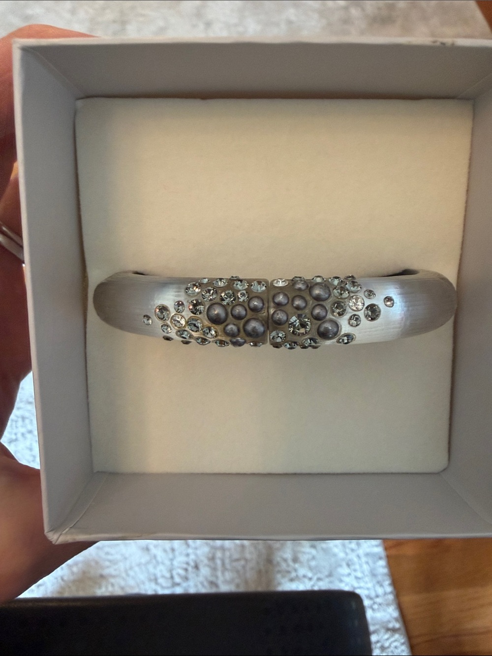 Alexis Bittar Hand-Carved Lucite Crystal Cuff Bracelet